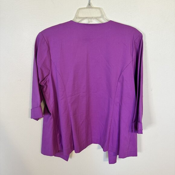 Bob Mackie Wearable Art Womens Embellished Purple Cardigan Jacket Large - Picture 3 of 8